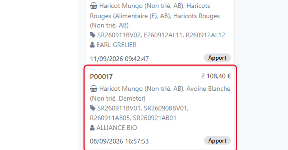 Cliquez sur la commande de ALLIANCE BIO