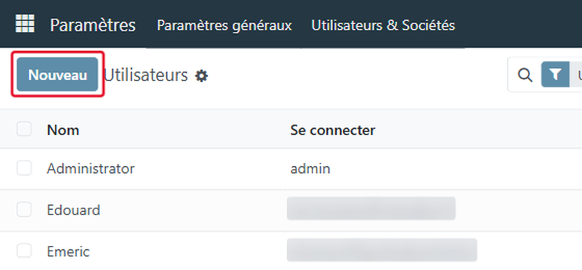 Cliquez sur Nouveau