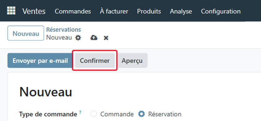 Cliquez sur Confirmer